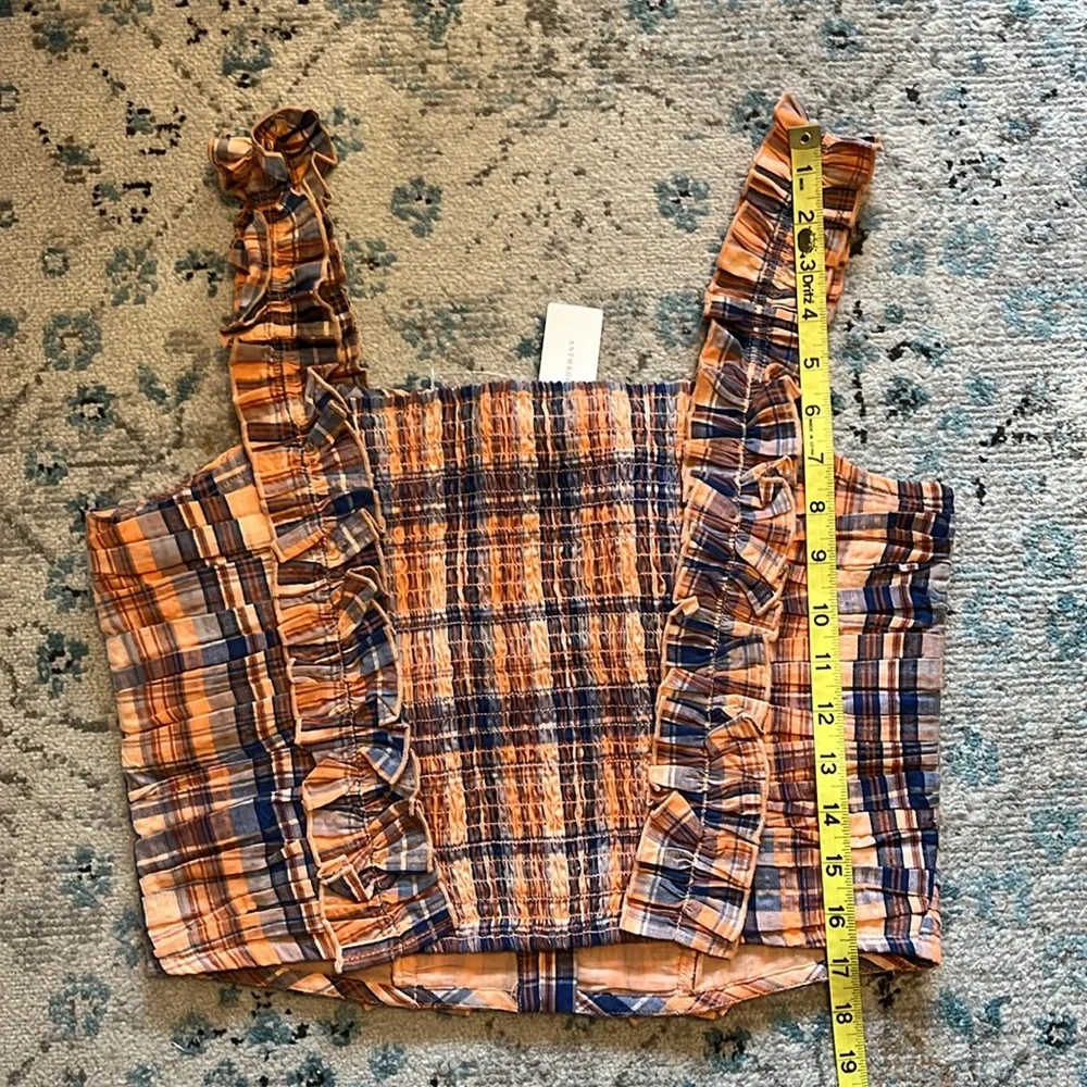 NWT Anthro Ruffled Plaid Corset Sleeveless Top Medium - Picture 13 of 16